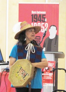 Gloria Nahanee, elder at welcoming ceremony