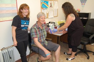 Ron Kerr, Campbell River city council member, getting tested for hep C