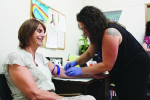 Colleen Evans, Campbell River City Councilor, gets tested for hep C