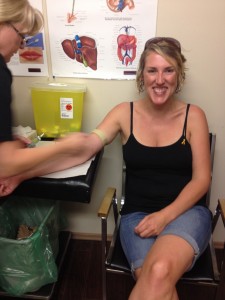 Rebecca Lennox, Courtenay city councilor, gets tested for hep C